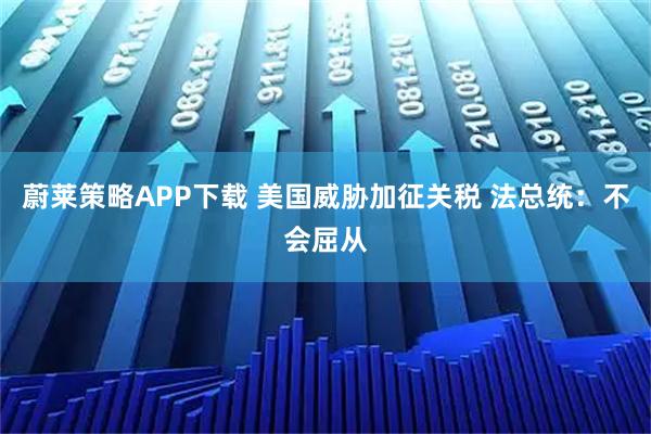 蔚莱策略APP下载 美国威胁加征关税 法总统:不会屈从